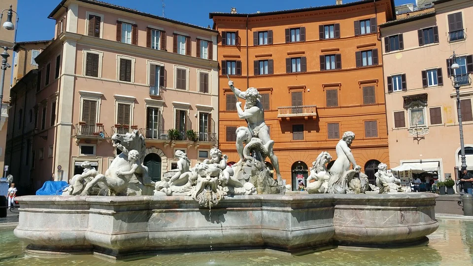 Řím Piazza Navona s Neptunovou fontánou